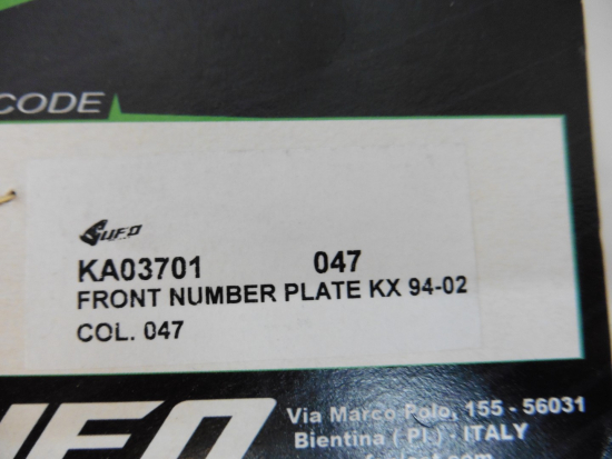 Startnummerntafel Verkleidung number plate passt an Kawasaki Kx 125 250 96-02 w