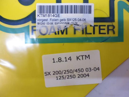 Dekorsatz Startnummernuntergrund Aufkleber passt an Ktm Sx 125 250 03-06 gelb