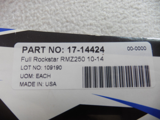 Dekorsatz Rockstar Aufkleber Sticker passt an Suzuki Rmz 250 Full 10-14 sw-gelb