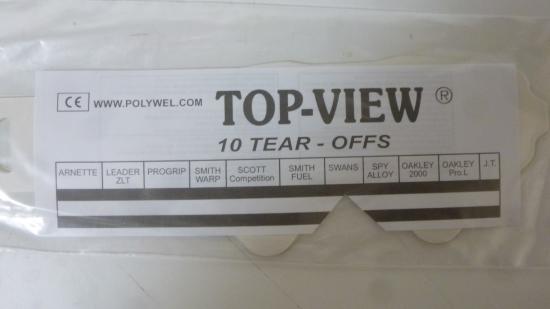 Abreivisiere Swans 10x Visierfolien Tear-Offs-Ersatzscheiben Top-View