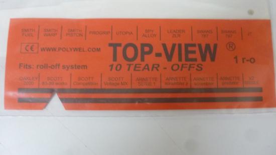 Abreivisiere Scott 83-89 works 10 Visierfolien Tear-Offs Roll-Off Top-View