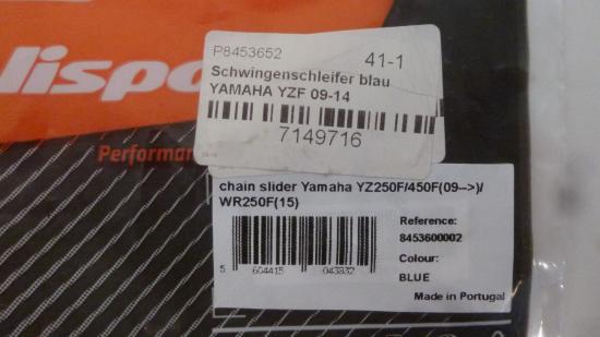 Kettenschleifer Schwingenschleifer chain passt an Yamaha Yzf 250 450 09-22 blau