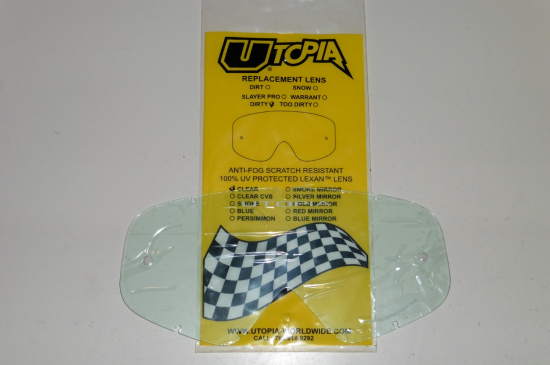 Brillenglas Utopia Dirty Ersatzglas Ersatzvisier Glas lens Motocross Mx klar