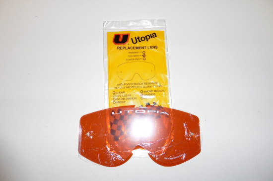 Brillenglas Utopia Too Dirty Ersatzglas Ersatzvisier lens Motocross Mx orange 