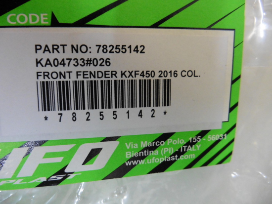 Schutzblech vorne Kotflgel fender passt an Kawasaki Kxf 250 2017 450 16-17 grn