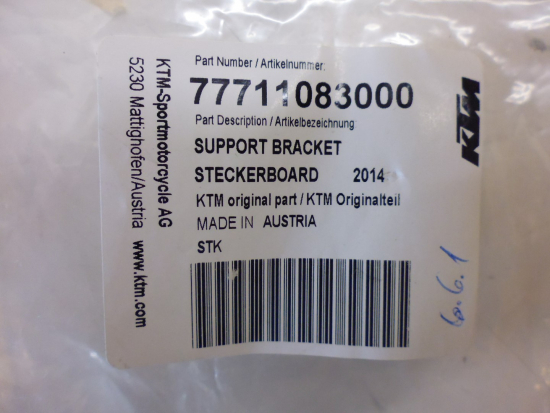 Halterung Steckboard support bracket passt an Ktm Exc Exc 125 250 777.11.083.000