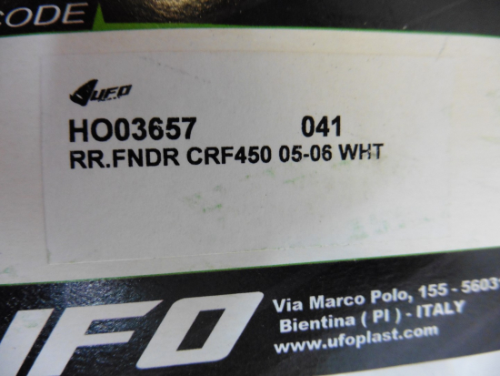 Schutzblech hinten Kotflgel rear fender passt an Honda Crf Cr450f R 05-08 wei