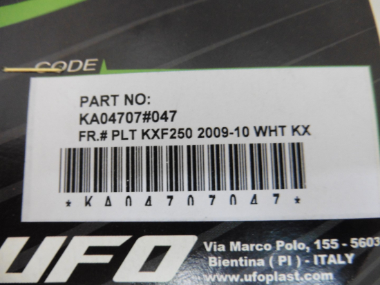 Startnummerntafel Verkleidung number plate passt an Kawasaki Kxf Kx250f 09-12 w