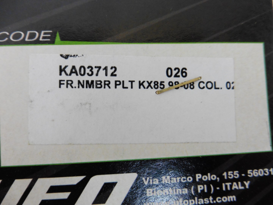 Startnummerntafel Verkleidung number plate passt an Kawasaki Kx 85 98-13 grn