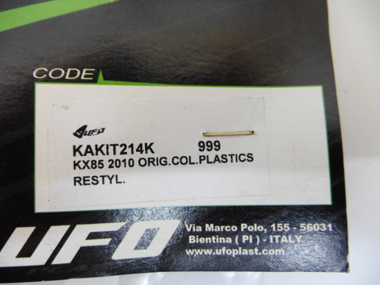 Startnummerntafel Verkleidung number plate passt an Kawasaki Kx 85 98-13 wei
