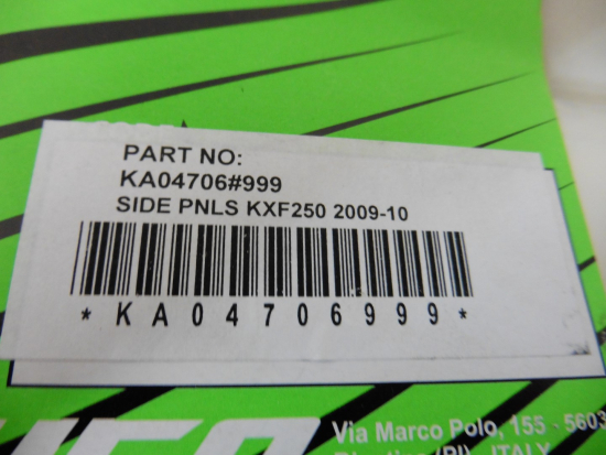 Seitenverkleidung Heckverkleidung side panels für Kawasaki Kxf 250 09-12 gr