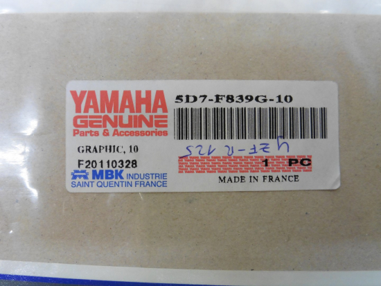 Aufkleber Emblem Sticker side cover passt an Yamaha Yzf 125 2010 5D7-F839G-10
