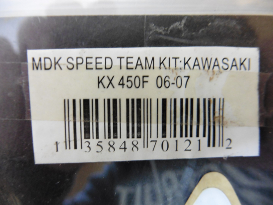 Dekorsatz Aufkleber Sticker Sitzbezug Mdk passt an Kawasaki Kxf 450 06-07 sw-gr