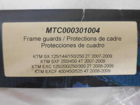 Rahmenschutz Protektor frame guards passt an Ktm Sx 125 Exc 250 300 08-09 silber