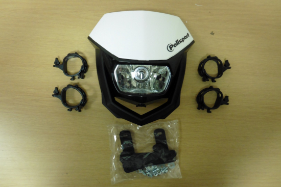 Lichtmaske Halo Lampenmaske headlight passt an Honda Xl Xr Xlr grau-wei