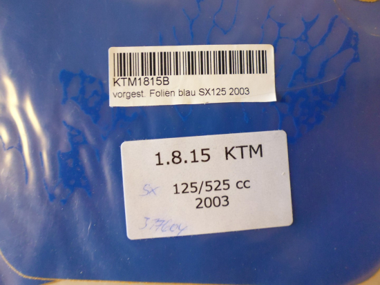 Dekorsatz Startnummernuntergrund Aufkleber passt an Ktm Sx 125 525 2003 blau