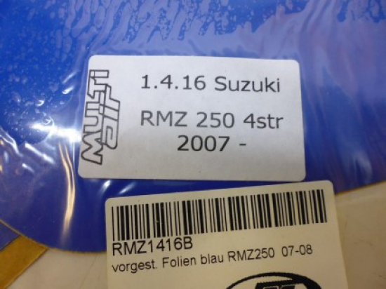 Dekorsatz Startnummernuntergrund Aufkleber passt an Suzuki Rmz 250 2007 blau
