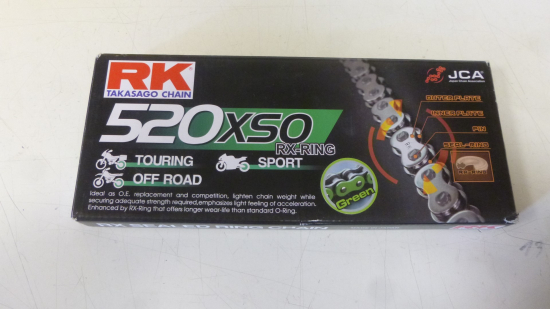 Rk 520 XSO X Ring Kette Antriebskette chain 118 Glieder Enduro Motocross Mx grün