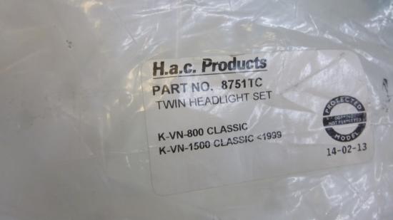 Fernlichtscheinwerfer Twin Headlight Set H.a.c. passt an Kawasaki Vn 800 1500