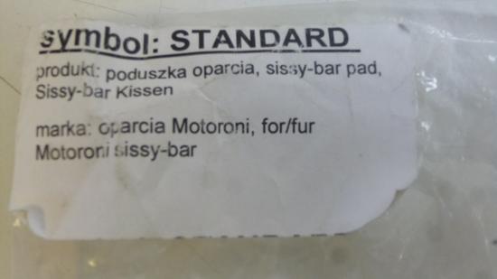Rckenpolster Kissen Sitzkissen Standard sissy-bar pad schwarz