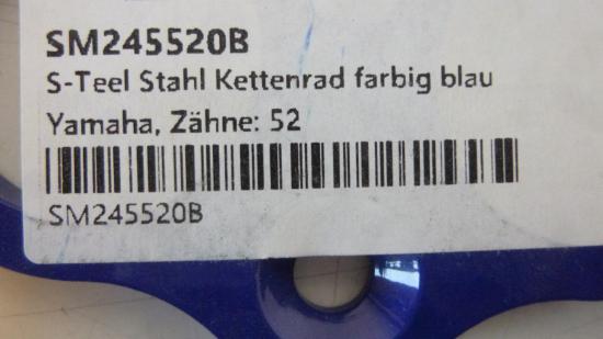 Kettenrad sprocket 52 Zähne für Yamaha Yz Yzf Wr 125 250 400 450 2020 blau