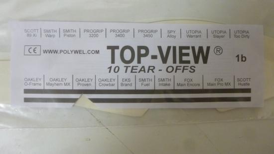 Abreivisiere Oakley Proven 10 Visierfolien Tear-Offs-Ersatzscheiben Top-View