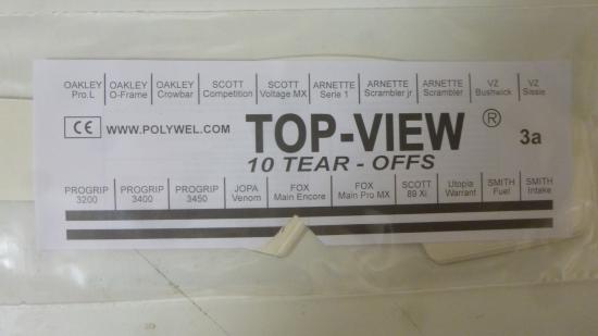 Abreißvisiere Visierfolien Tear-Offs Tearoffs Top-View für Fox Main Encore 10x