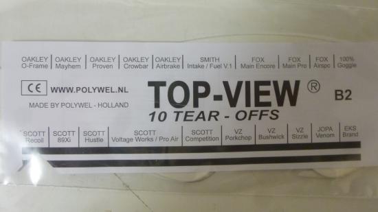 Abreißvisiere Visierfolien Tear-Offs Tearoffs Top-View für Scott Recoil 10x