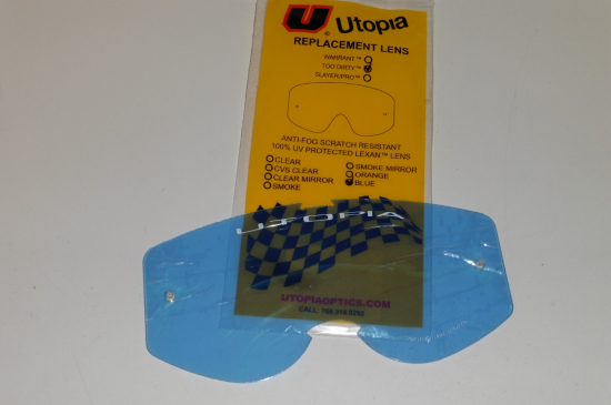 Utopia Dirty Brillenglas Ersatzglas Ersatzvisier Glas blau Lens Motocross Mx 2