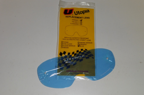 Utopia Warrant Brillenglas Ersatzglas Ersatzvisier Glas blau Lens Motocross Mx