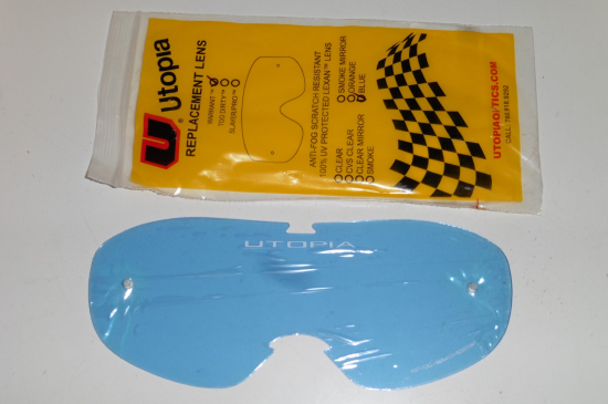Utopia Warrant Brillenglas Ersatzglas Ersatzvisier Glas blau Lens Motocross Mx