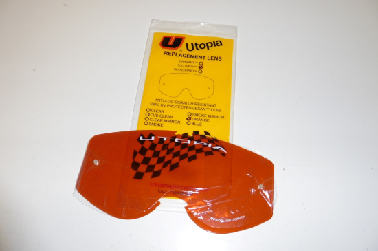 Utopia Dirty Brillenglas Ersatzglas Ersatzvisier Glas orange Lens Motocross Mx