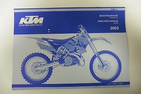 Ersatzteilkatalog Handbuch Buch Ersatzteil passt an Ktm Sx 250 3.208.85