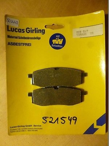 Bremsbelge Lucas Mcb-549 Sm Bremssteine brake pads passt an Yamaha Yz 250 1985
