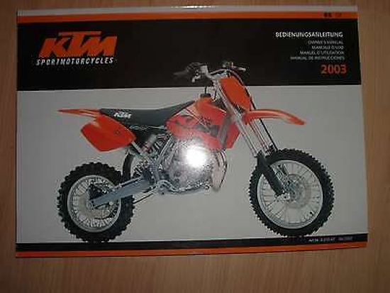 Bedienungsanleitung Handbuch Fahrerunterlagen book manual passt an Ktm Sx 65