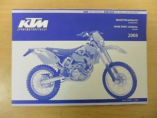 Ersatzteilkatalog Handbuch spare parts manual passt an Ktm Exc Sx Mxc 250 450 525