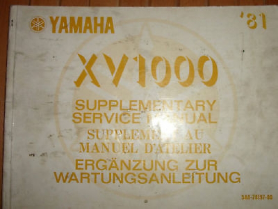 Erg�nzung zur Wartungsanleitung Reparatur manual passt an Yamaha Xv 1000 1981