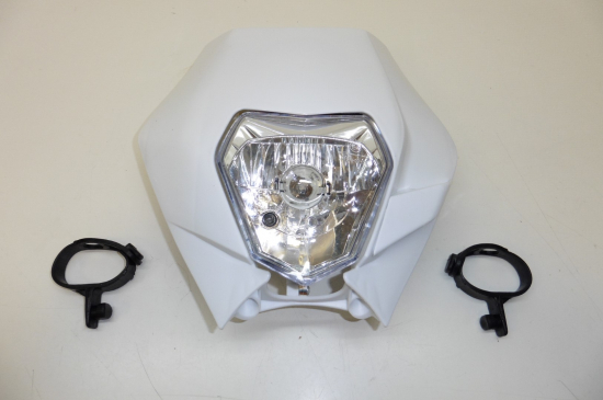 Lichtmaske Lampenmaske headlight passt an Ktm Exc 125-530 Sixdays 08-13 wei
