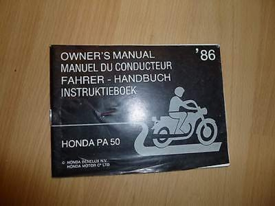 Bedienungsanleitung Handbuch Fahrerhandbuch book passt an Honda Pa50 Pa 50 1986