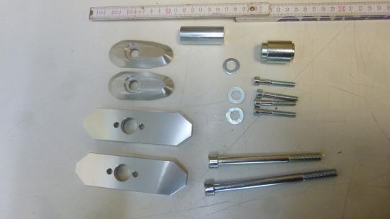 Anbau-Kit Schleifpad Sturzpad Schutz frame slider passt an Bmw F 800 R 09-14 sil