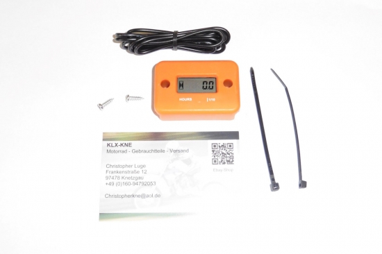 Betriebsstundenzhler mit Kabel orange - Lager -