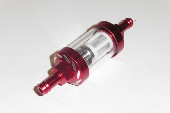 Benzinfilter Typ 2 Alu rot - Lager -