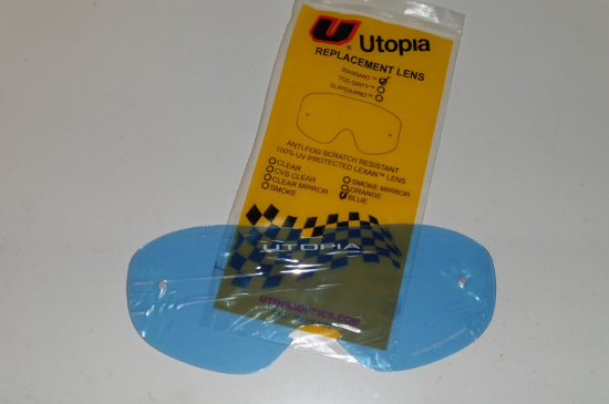 Utopia Warrant Brillenglas Ersatzglas Ersatzvisier Glas blau Lens Motocross Mx