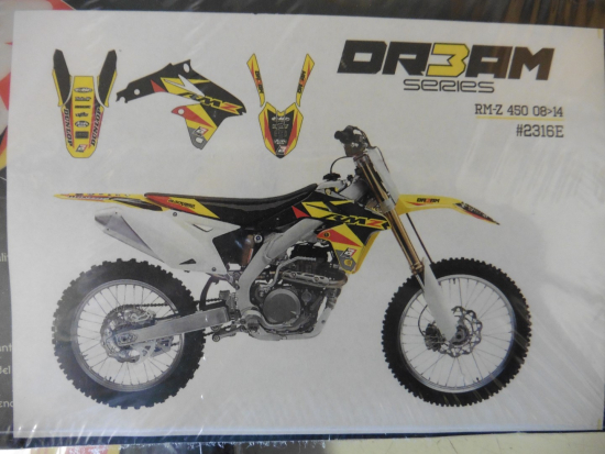 Dekorsatz Aufkleber Dekor Sticker Verkleidung Sitzbezug fr Suzuki Rmz 450 08-17