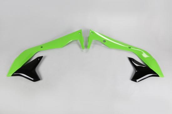 K�hlerverkleidung Tankspoiler radiator scoops passt an Kawasaki Kxf 16-18 sw-gr�n