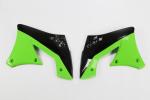 K�hlerverkleidung Tankspoiler radiator scoops passt an Kawasaki Kxf 250 10-11 sw-gr�n
