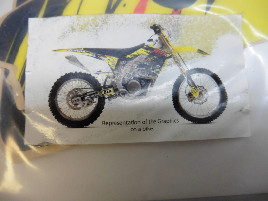 Dekorsatz Aufkleber Sticker Sitzbezug passt an Suzuki Rmz Rm-Z 250 10-11 sw-gelb