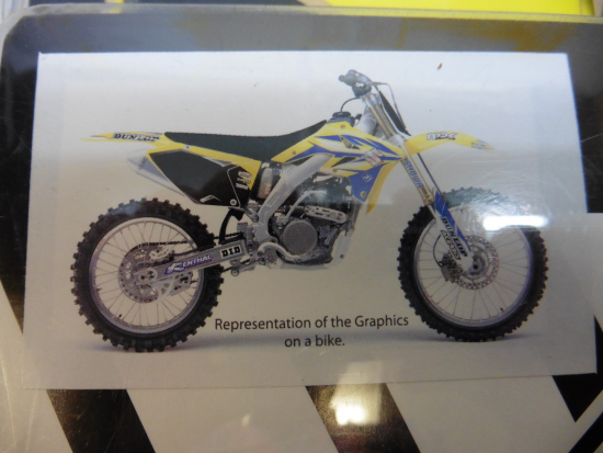 Dekorsatz Aufkleber Sticker Sitzbezug passt an Suzuki Rmz Rm-Z 250 07-08 sw-gelb