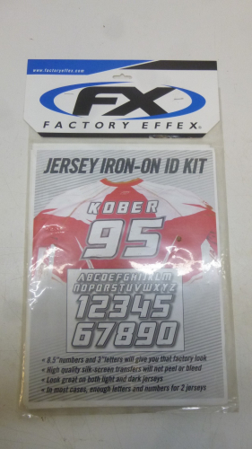 Aufbgler Enduro Mx Buchstaben Zahlen fr Shirts jersey iron-on id kit wei-rot