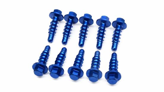 Schraubensatz 10x bolt kit passt an Ktm Exc Sx-f Lc4 125 300 450 500 blau